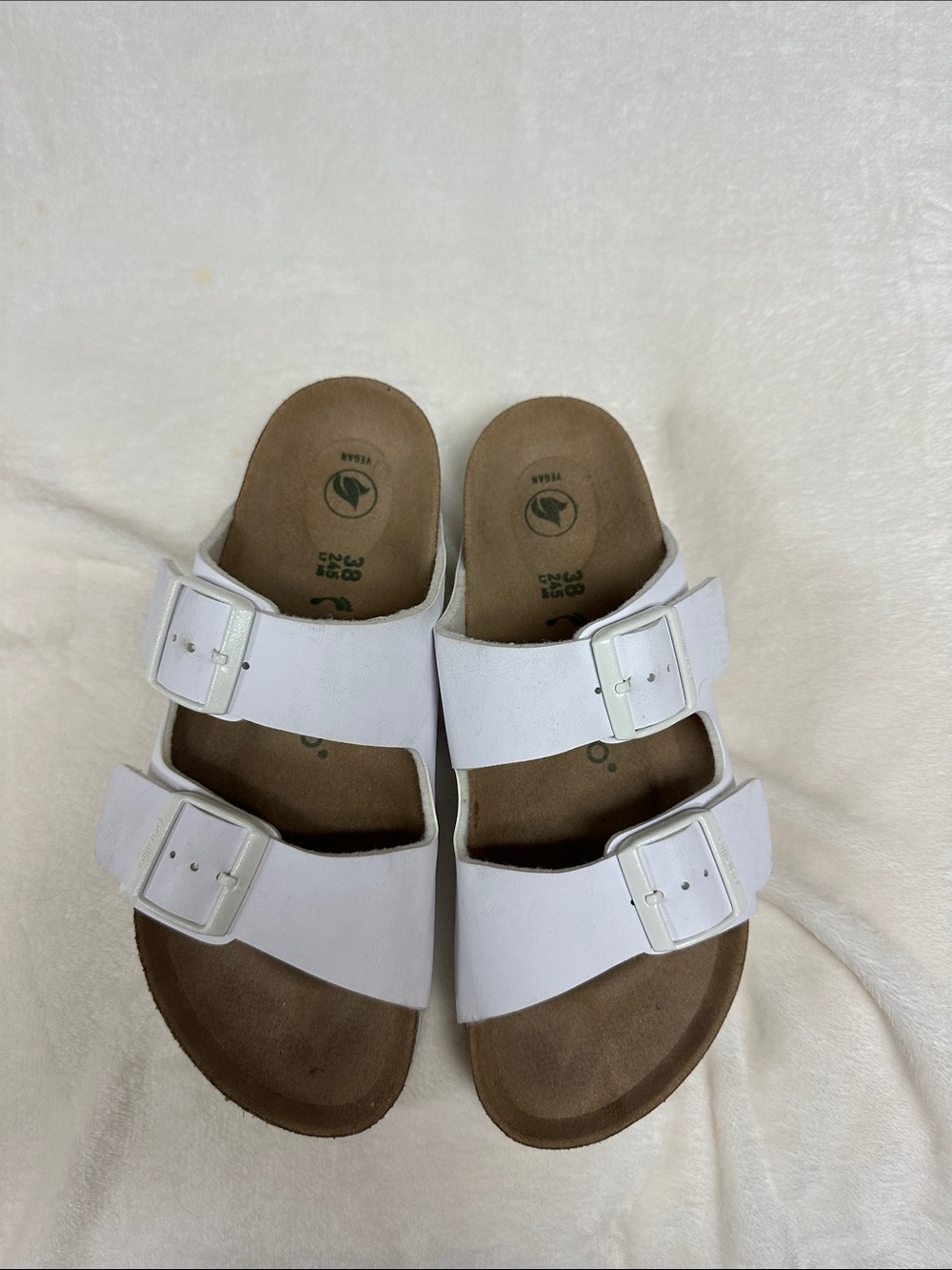 Birkenstock White Double-Strap Kids Sandals